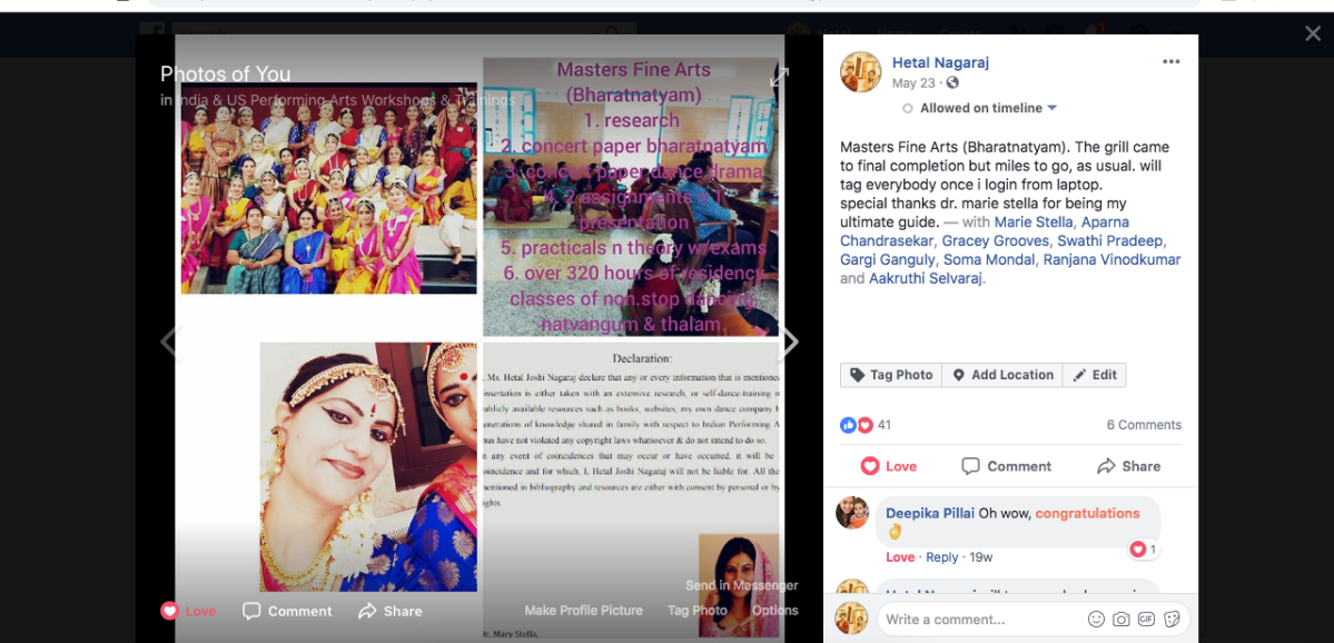 Masters in bharatnatyam